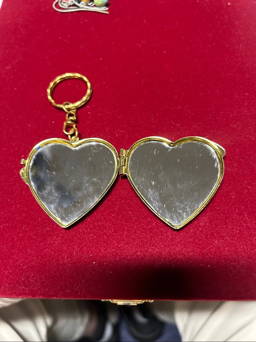Used Gold Heart Keychain Locket - Women Accessories